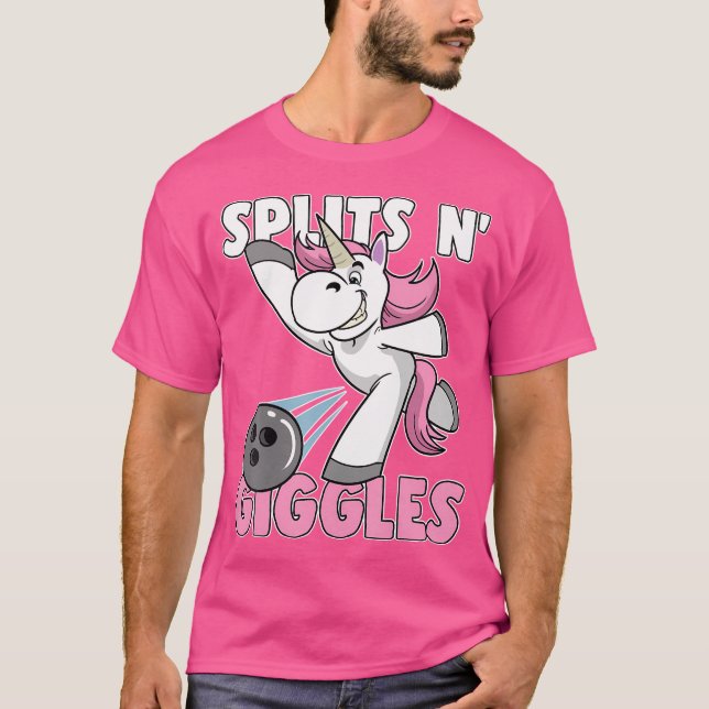 T-shirt Splings N' Giggles Unicorn Bowling Bowler (Devant)