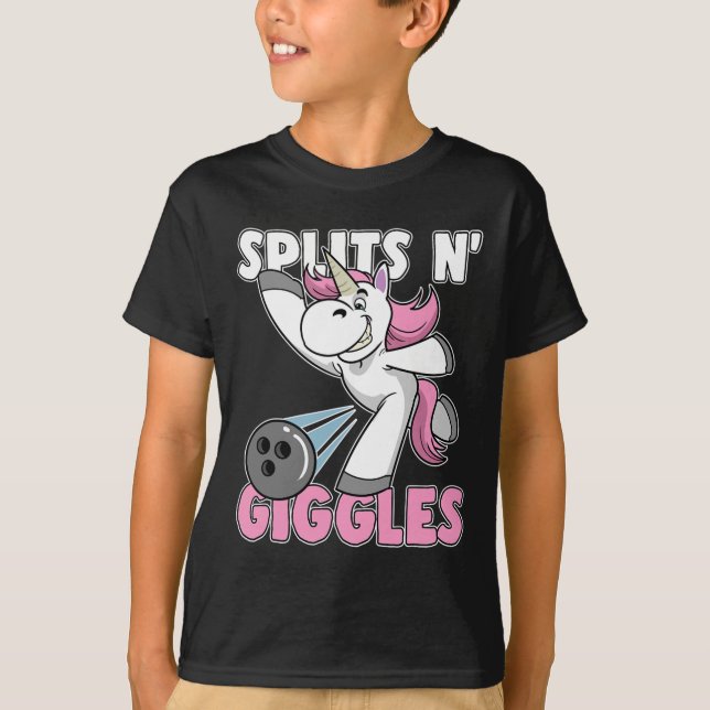 T-shirt Splings N' Giggles Unicorn Bowling Bowler (Devant)
