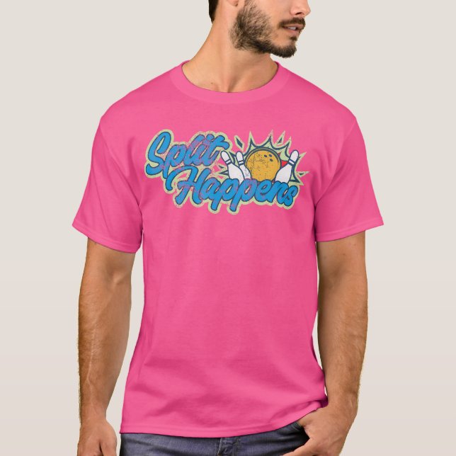 T-shirt Split Arrive Drôle Bowling Pour Femmes Hommes Jeun (Devant)