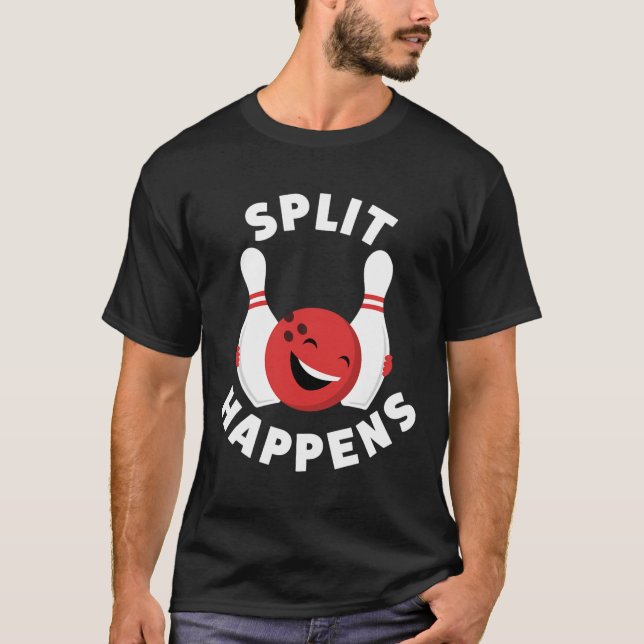 T-shirt Split Arrive Une Chemise De Bowling Drôle Pour Les (Devant)