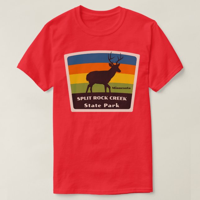 T-shirt Split Rock Creek State Park Minnesota Roaming Deer (Design devant)