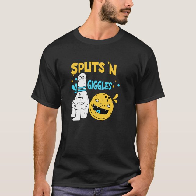 T-shirt Splits 'N Giggles, Quilleur de bowling drôle (Devant)