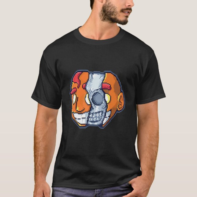 T-shirt Splits Piixel Head Retro inspired with a Pixelated (Devant)