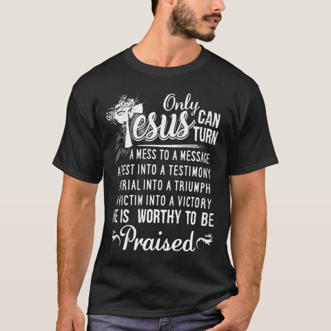 T-shirt S'Plus Jésus Moins Moi Drôle Chrétien (Devant)