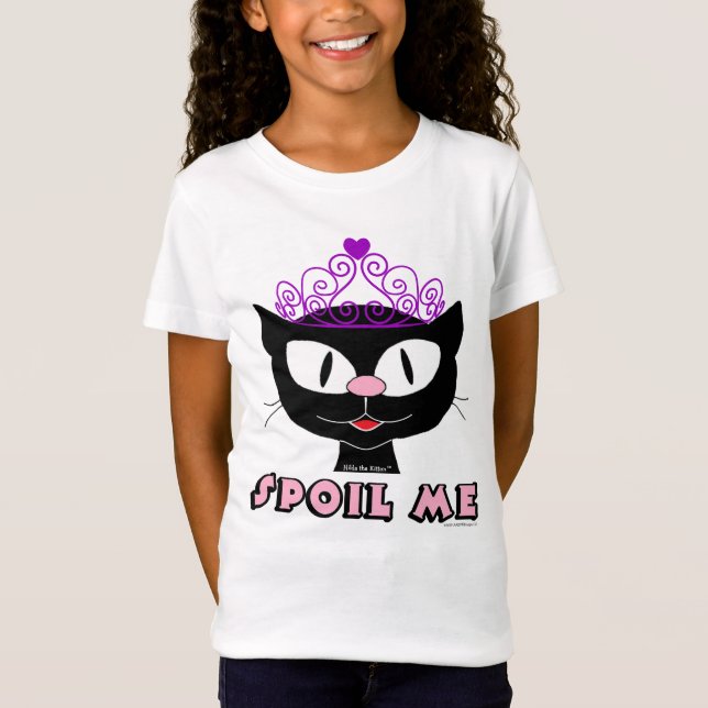 T-Shirt SPOIL ME Chat de dessin avec Tiara Rose filles (Devant)
