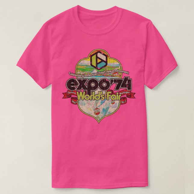 T-shirt Spokane Expo 74 Worlds Fair Crest 1974 (Design devant)