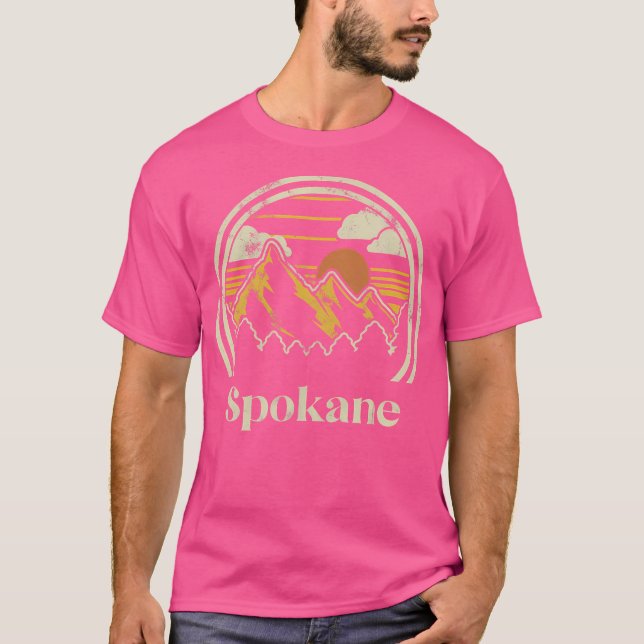 T-shirt Spokane Mountains Washington Randonnée Extérieur R (Devant)