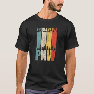 T-shirt Spokane rétro en détresse WA Pacifique Nord Ouest 