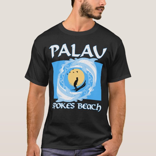T-shirt Spokes Beach Palau Surfing (Devant)