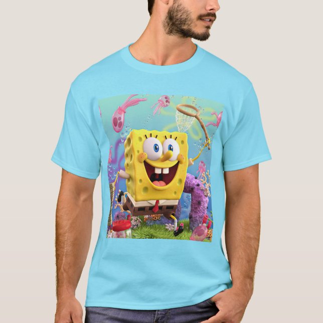 T-shirt Spongbob Cyan (Devant)