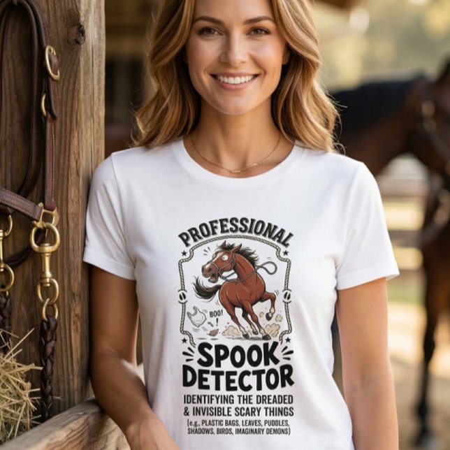 T-shirt Spook detector funny horse rider barn life humor  (Créateur téléchargé)