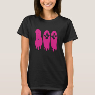 T-shirt Spookiness Simplifiée : Le "BOO" rose classique