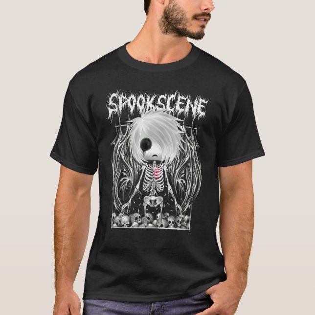 T-shirt Spookscene Metal Emo Skeleton Fallen Angel Skulls  (Devant)