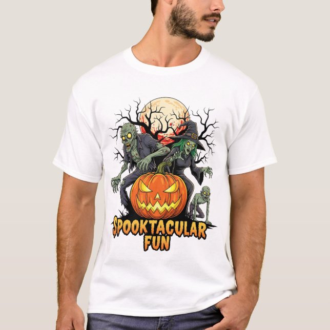 T-shirt Spooktacular Fun Halloween Night Tee (Devant)