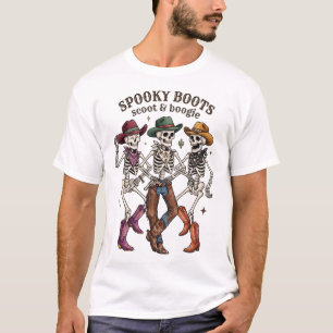 T-shirt Spooky Boots Scoot & Boogie Cowboys squelettes