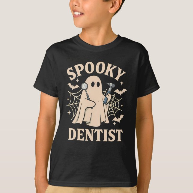 T-shirt Spooky Dentist Costume Halloween Ghost Dental  (Devant)