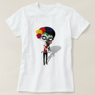 T-shirt Spooky Dia de Los Muertos Girl