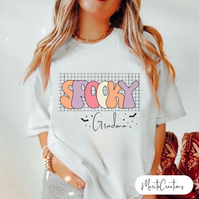 T-shirt Spooky Grandma, Halloween Grandma,Retro Gradma,  (Créateur téléchargé)