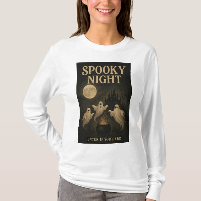 T-shirt Spooky Night Enter If You Dare (Devant)