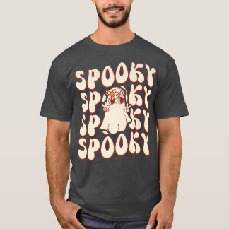 T-shirt Spooky Retro Groovy Ghost Boo Halloween Costume Sc