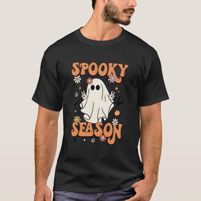 T-shirt Spooky Season Halloween Py Ghost Pumpkin (Devant)