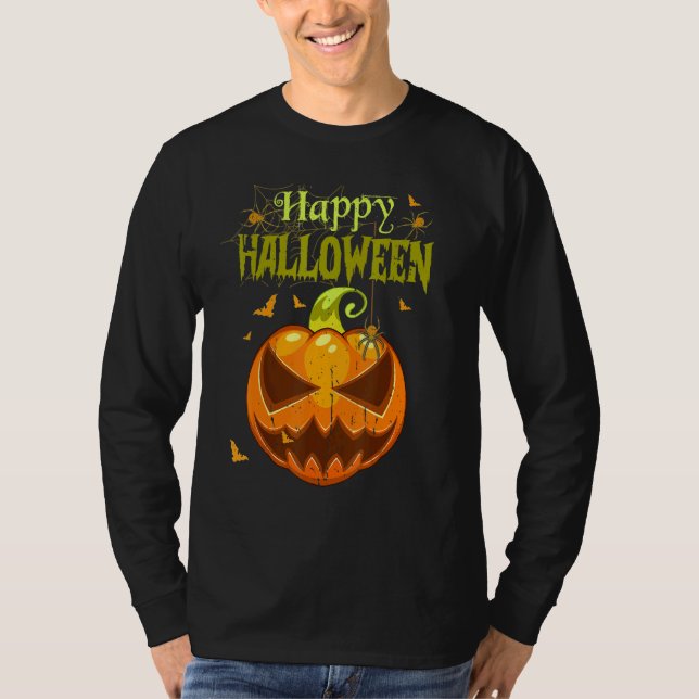 T-shirt Spooky Season Retro Pumpkin Happy Halloween 1 (Devant)