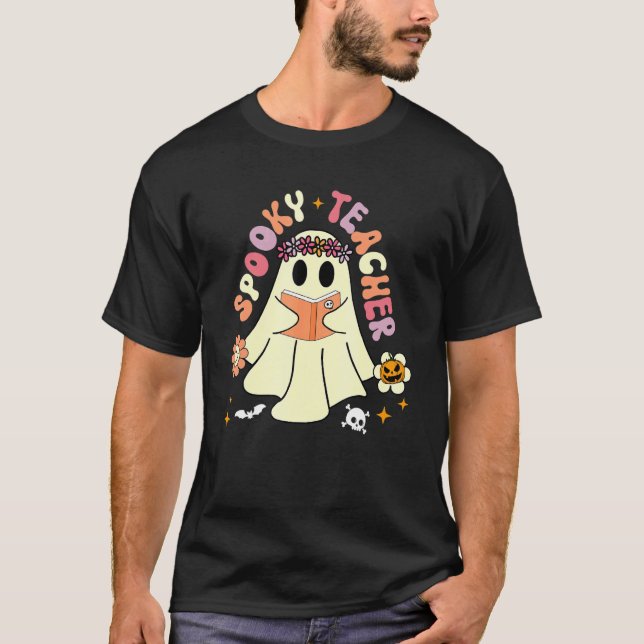 T-shirt Spooky Season Retro Spooky Teacher Halloween Costu (Devant)