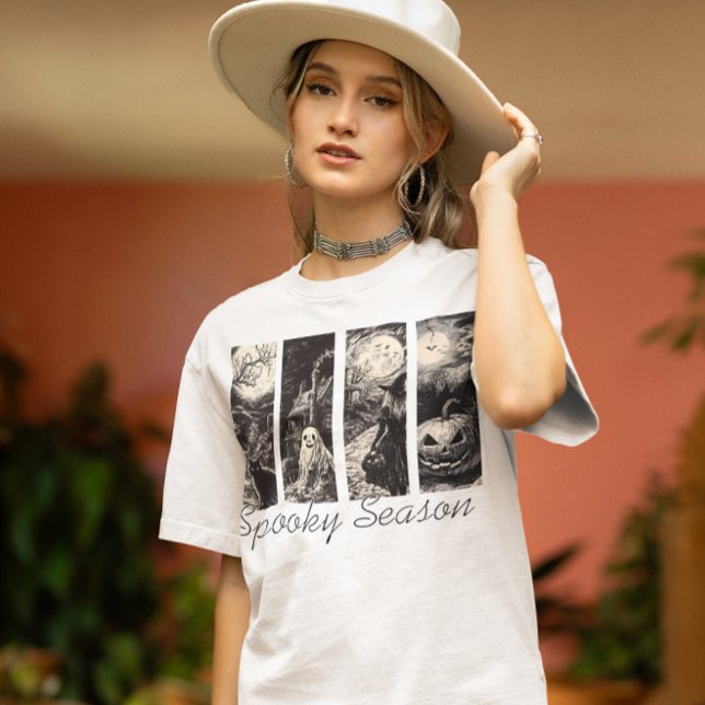 T-shirt Spooky Season Vintage Halloween Ghost Pumpkin  (Créateur téléchargé)