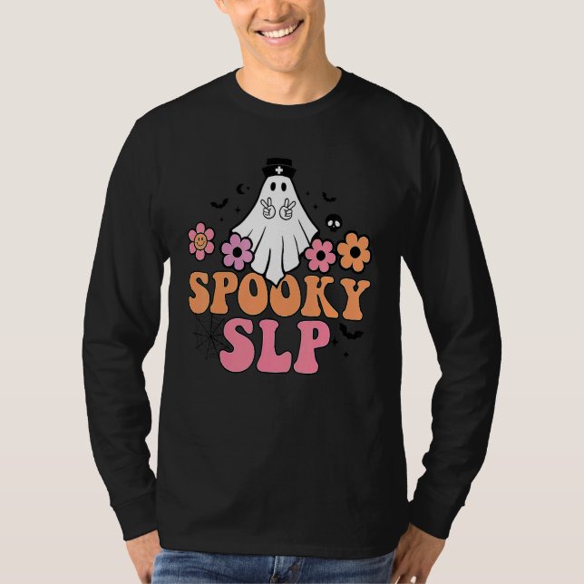 T-shirt Spooky SLP Speech Language Pathologist Ghost Hallo (Devant)