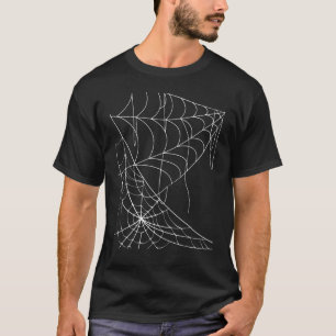 T-shirt Spooky Spider Web Pattern Halloween Vibes Black Co