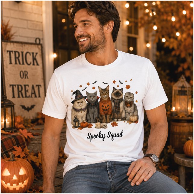 T-shirt Spooky Squad Halloween Cats Illustration (Créateur téléchargé)