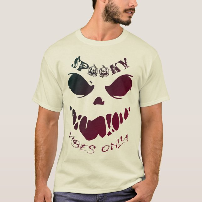 T-shirt Spooky Vibes Only-Halloween Monster  (Devant)