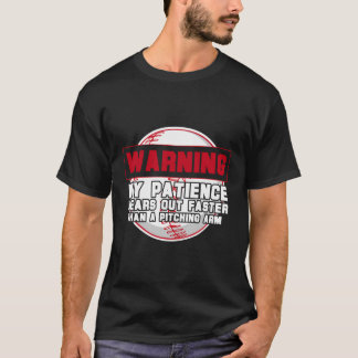 T-shirt Sport Avertissement Design Funny Baseball Coaching