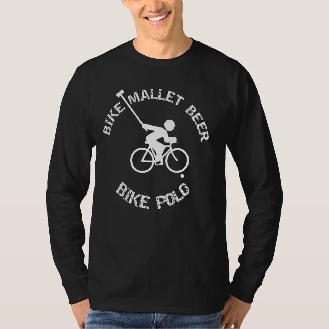 T-shirt Sport Bike Polo Funny Bike Mallet Bière (Devant)