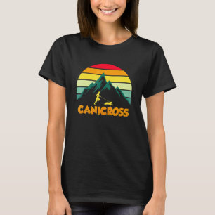 T-shirt Sport canicross montagne coureurs avec chien cours