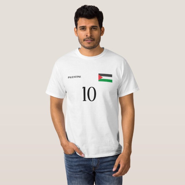 T-shirt Sport customisé Nom drapeau numéro Palestine (Devant entier)
