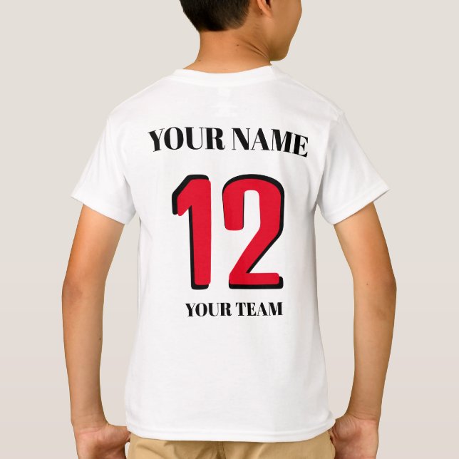 T-shirt Sport customisé Nom icône ou indicateur (Dos)