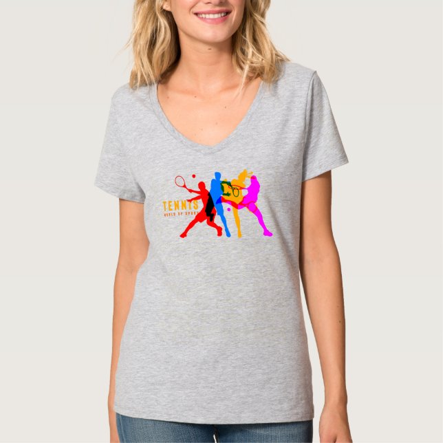 T-shirt Sport de tennis | Cou-V féminin (Devant)