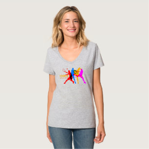 T-shirt Sport de tennis   Cou-V féminin