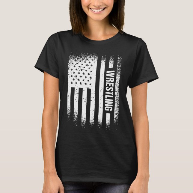 T-shirt Sport Drapeau États-Unis Lutte  4 (Devant)