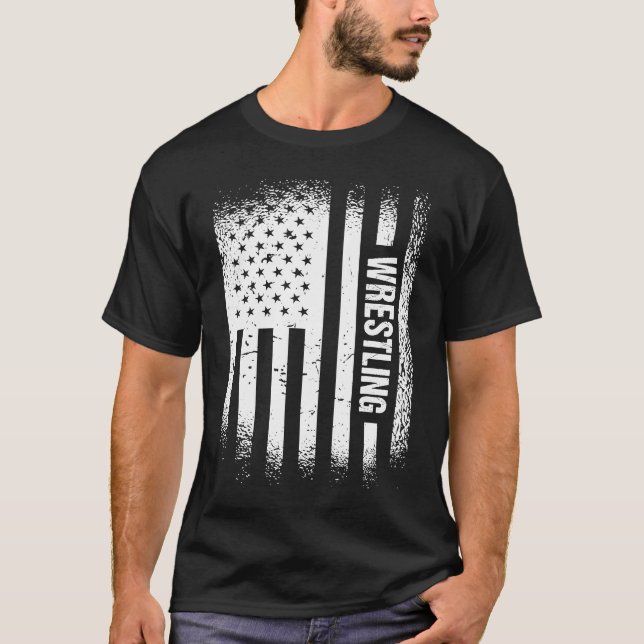 T-shirt Sport Drapeau États-Unis Lutte  4 (Devant)