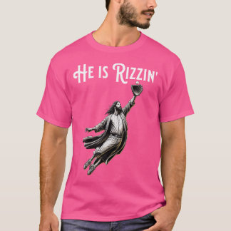 T-shirt Sport Drôle Rizz Il Est Rizzin Jésus Jouant Baseb