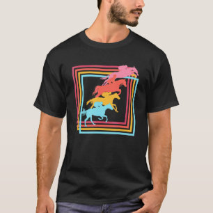 T-shirt Sport équestre vintage rétro chevaux cavalier à ch