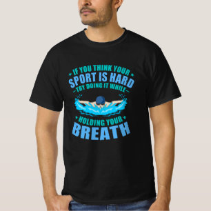 T-shirt Sport Est Dur Amusant Swimmer Coach Natation Homme