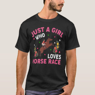 T-shirt Sport Hippique Juste Une Fille Qui Aime Horse Rac