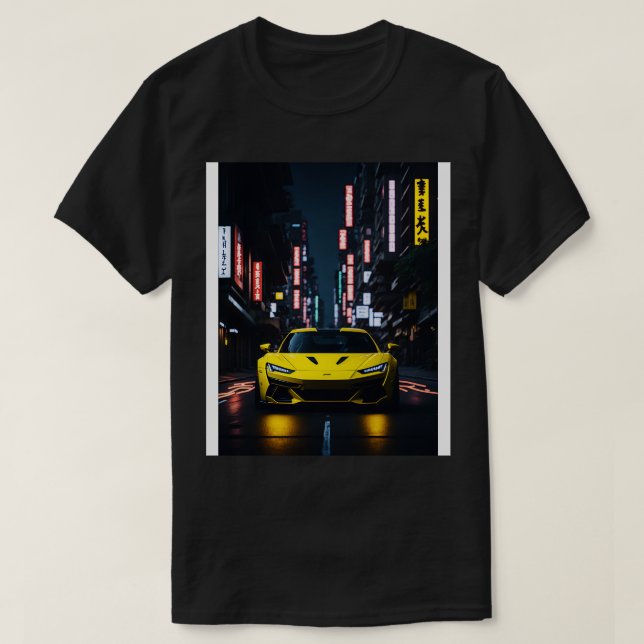 T-shirt Sport Jaune foncé en japonais Neon City 1 (Design devant)