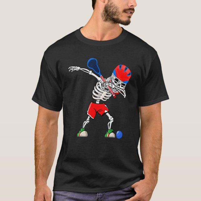 T-shirt Sport Lacrosse Skeleton Hommes Garçons Enfants Hal (Devant)