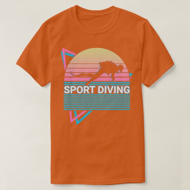 T-shirt Sport Plongée Sport Plongeur Rétro (Design devant)