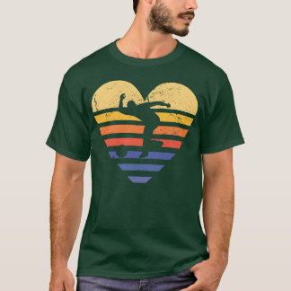 T-shirt Sport Rétro Coucher de soleil Cœur Bowling amie fi