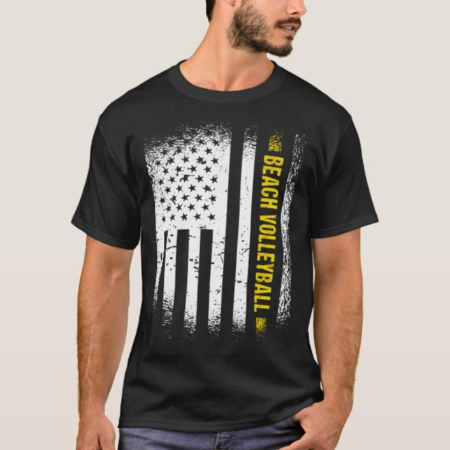 T-shirt Sport Us Flag Beach Volleyball 1 (Devant)